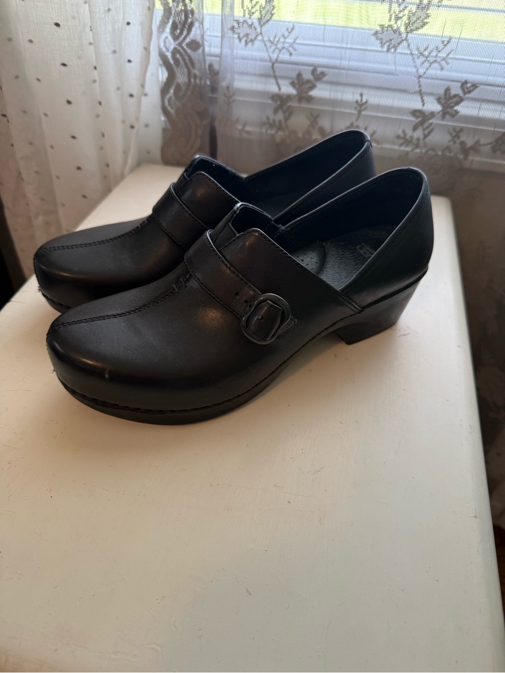 Women’s Dansko Slip-On Leather Clog with Buckle